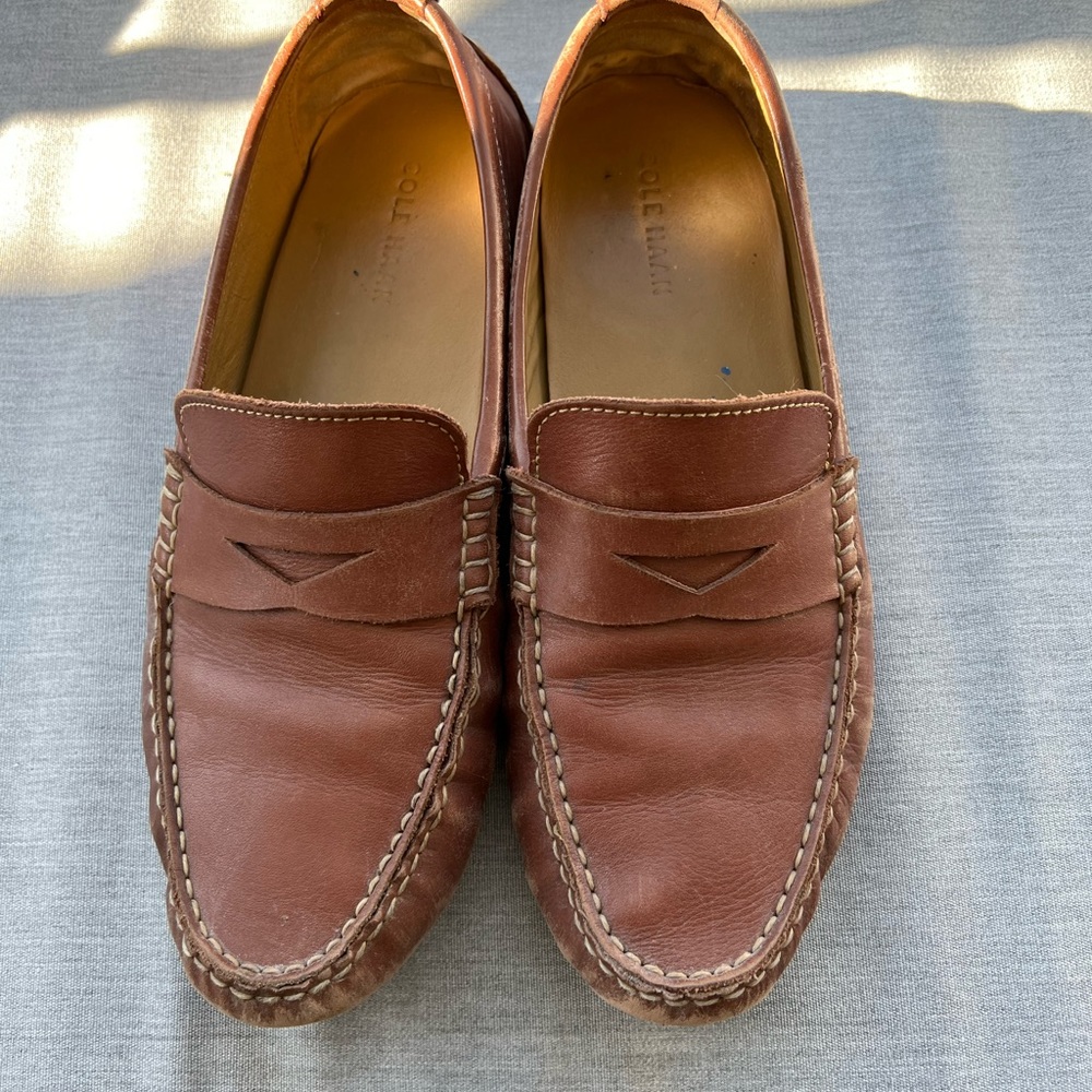 Cole Hann Tan Penny Loafers
